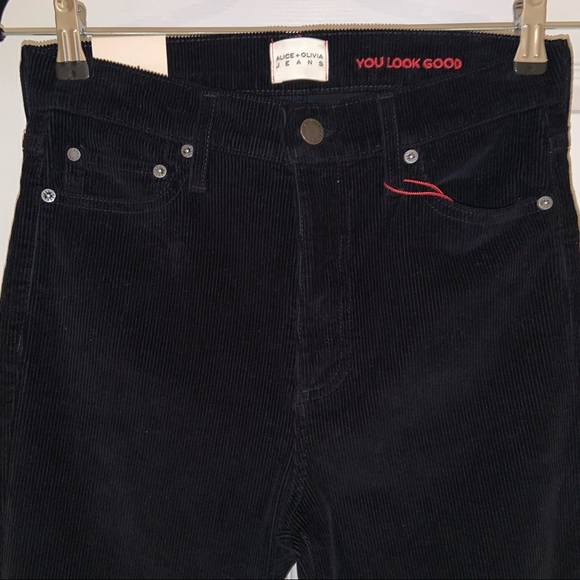 Alice and Olivia Good High Rise Ankle Skinny Black Corduroy –– NWT - Picture 5 of 14